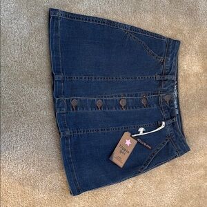 Denim Button-Up Mini Skirt